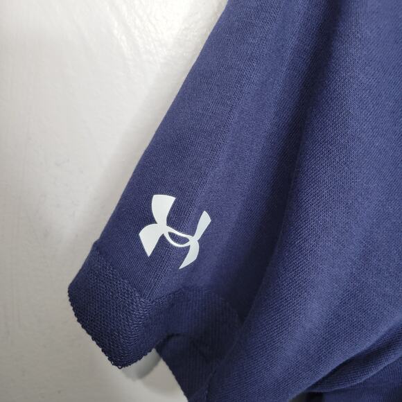 Under Armour Hoodie Blue Warm Up Pullover Terrycloth Training Gym Size Small - Picture 2 of 13
